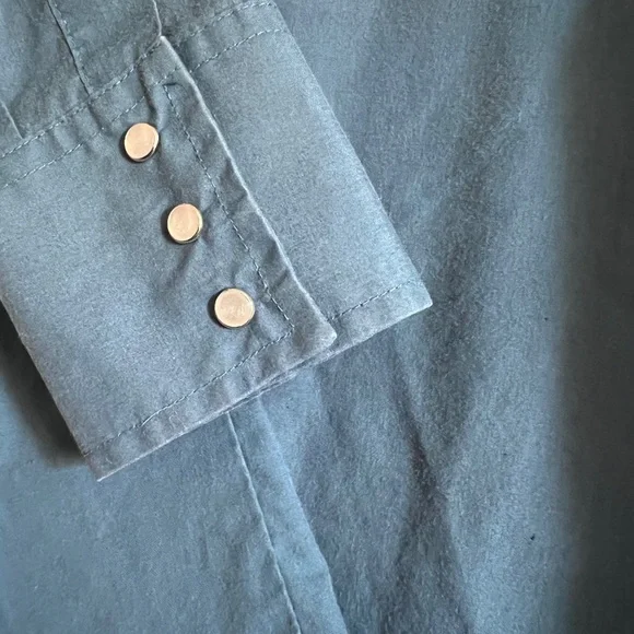 Men's Blue western snap button Dress Shirt - Picture 11 of 13
